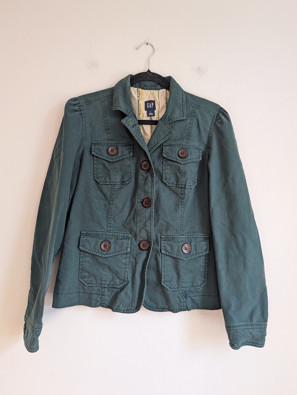 Vintage GAP Teal Green Button-Front Utility Jacket
